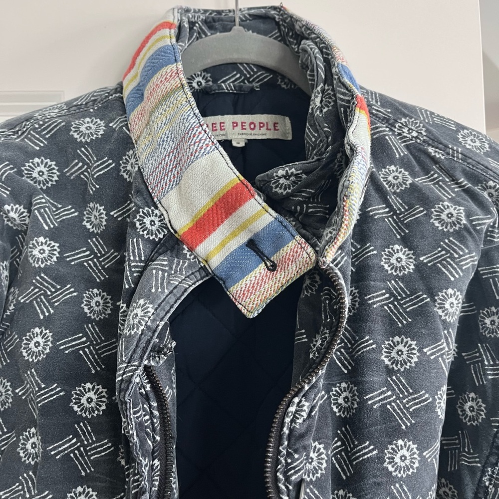 Free People Gray Patterned Jacket - image 3